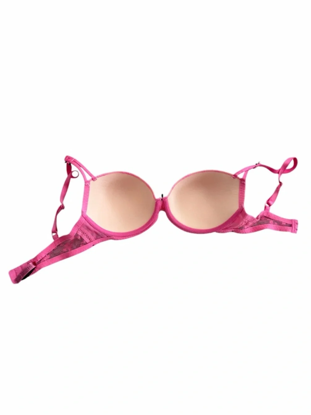 Betsey Johnson Hot Pink Lace Push-Up Bra - 34C - Picture 5 of 8